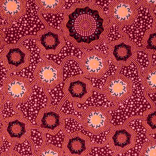 Aboriginals Caming Ground Magenta Fabric