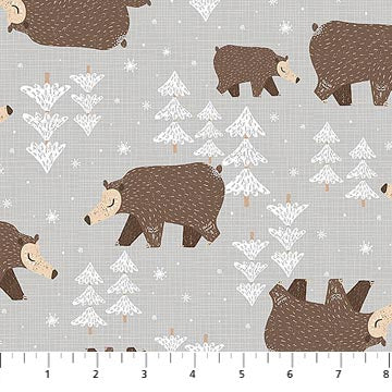 Winterland Bears Grey Fabric (22786-92)