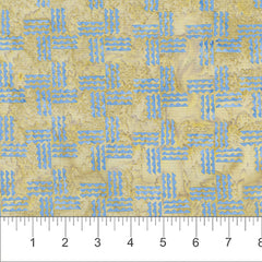 Kilts and Quilts Houndstooth Blue/Gold Batik 80396 74