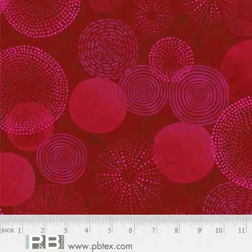 Meridian Large Circles Red Fabric (3117 R)