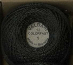 Valdani Pearl Cotton Size 12 Thread Solid Black 1