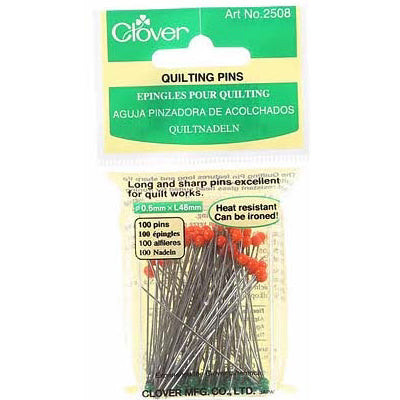 Clover Patchwork Glass Head Pins Size 30 - 1 1/2in 100ct - 051221403002  Quilting Notions
