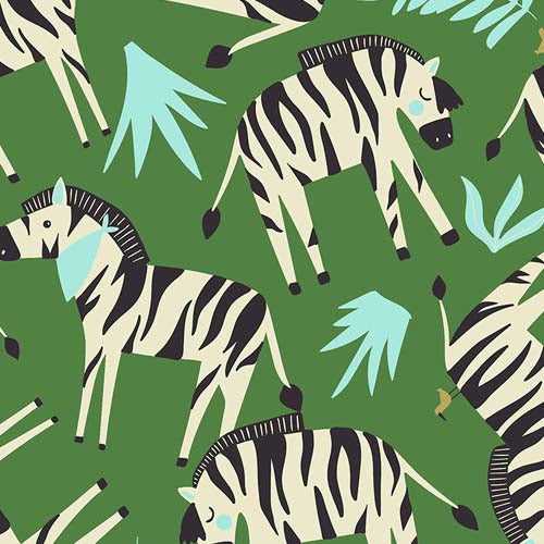 Adventure Zebras Jungle Fabric (1301-JU3)