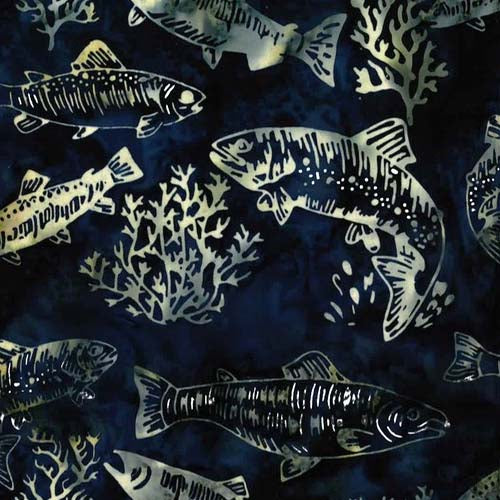 Salmon and Trout Batik Midnight S2347-128