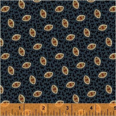 General Store Oval Foulard Sapphire  Fabric (51454-3)