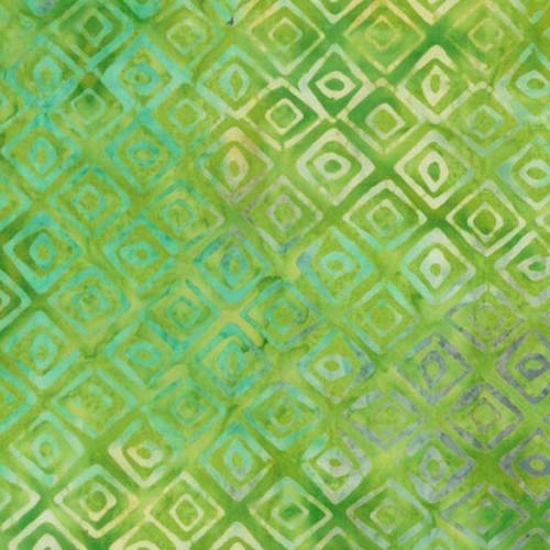 Diamond Tiles Batik Green Fabric (22210-774)