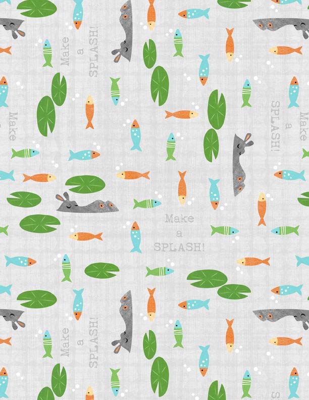 Dream Big Fish and Lily Pads Grey (68529-974)